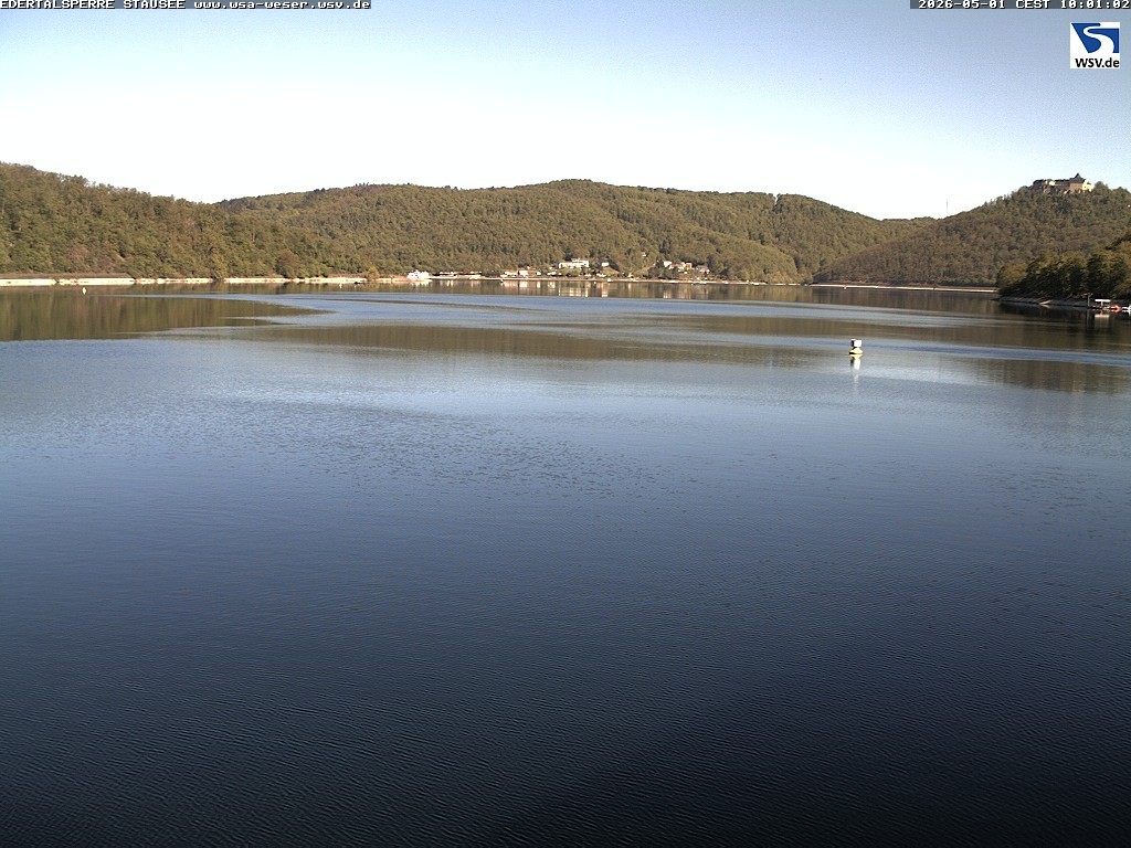 Archiv Foto Webcam Edertalsperre: Blick auf den Edersee
