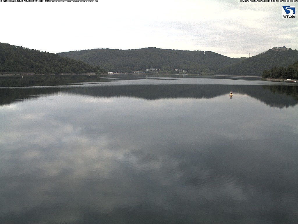 Archiv Foto Webcam Edertalsperre: Blick auf den Edersee