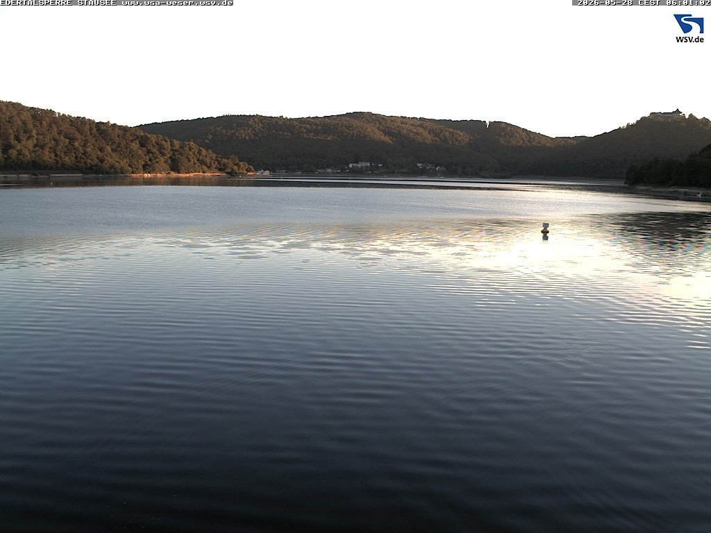 Archived image Webcam Lake Eder: View from Dam