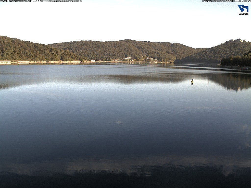 Archived image Webcam Lake Eder: View from Dam