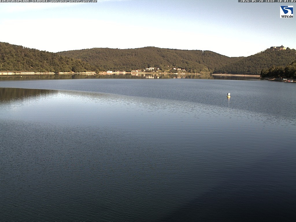 Archived image Webcam Lake Eder: View from Dam