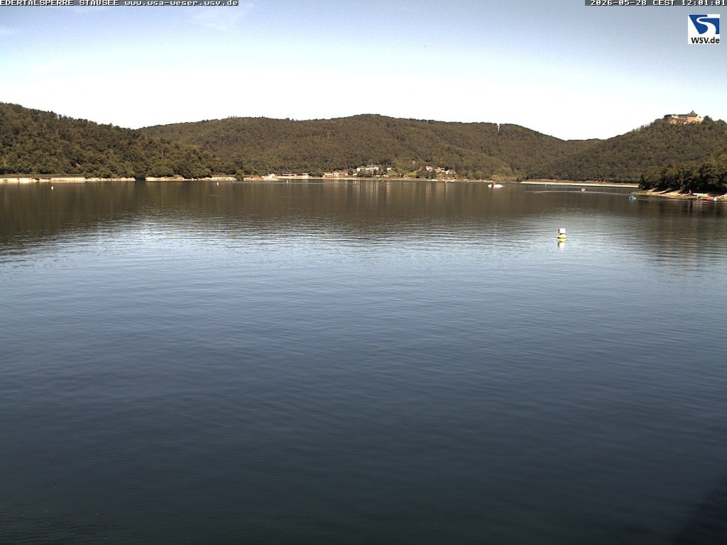 Archived image Webcam Lake Eder: View from Dam