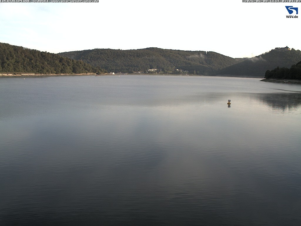 Archiv Foto Webcam Edertalsperre: Blick auf den Edersee