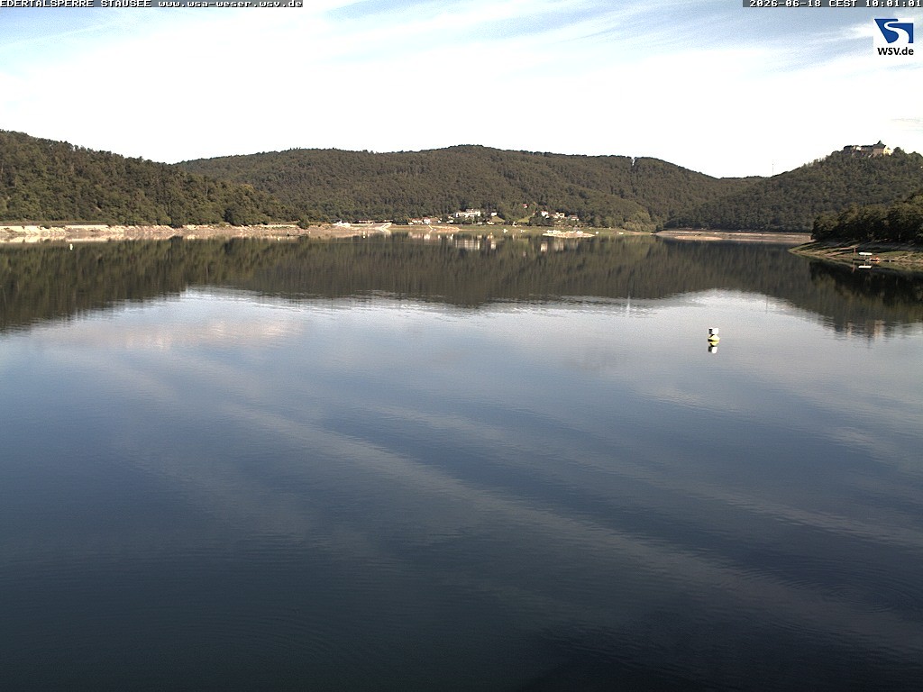 Archiv Foto Webcam Edertalsperre: Blick auf den Edersee