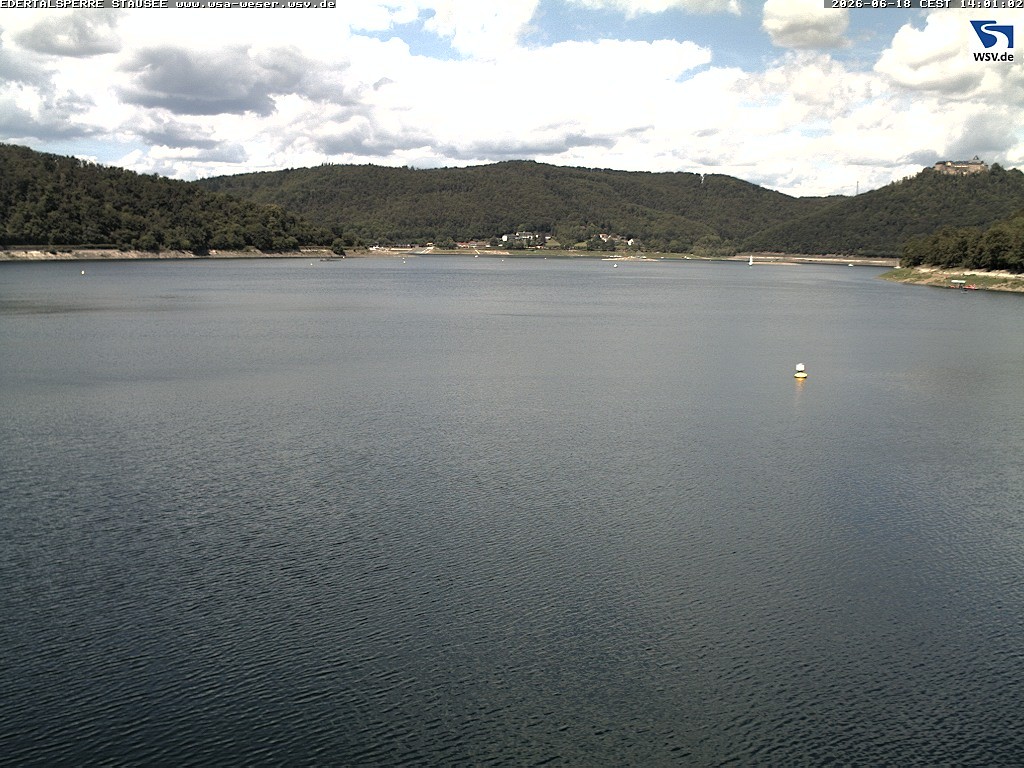 Archiv Foto Webcam Edertalsperre: Blick auf den Edersee