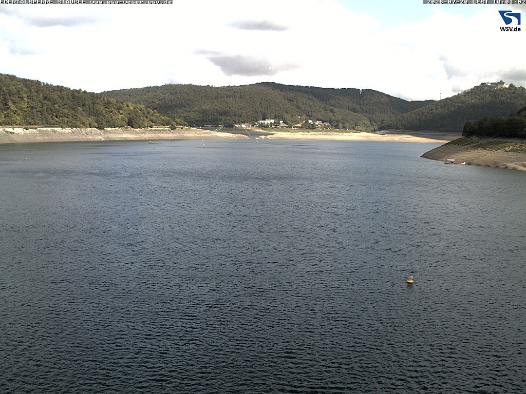 Archiv Foto Webcam Edertalsperre: Blick auf den Edersee
