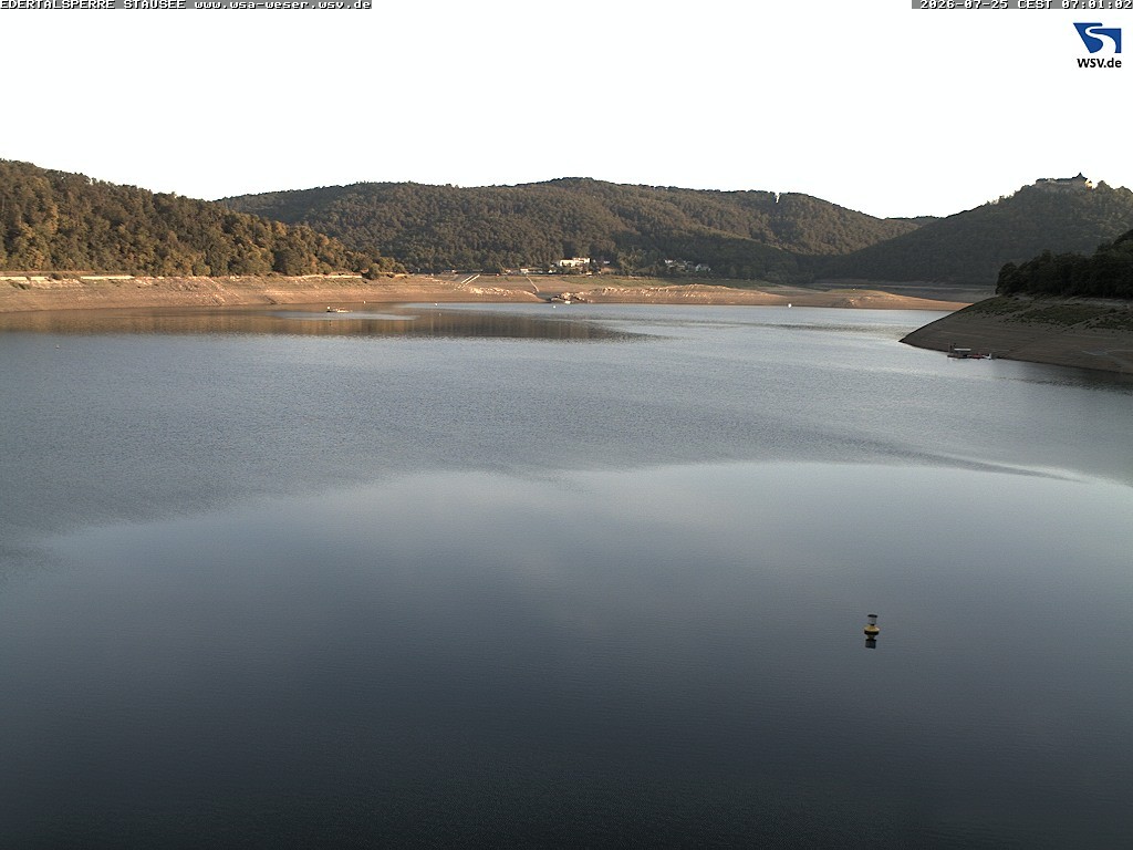 Archiv Foto Webcam Edertalsperre: Blick auf den Edersee