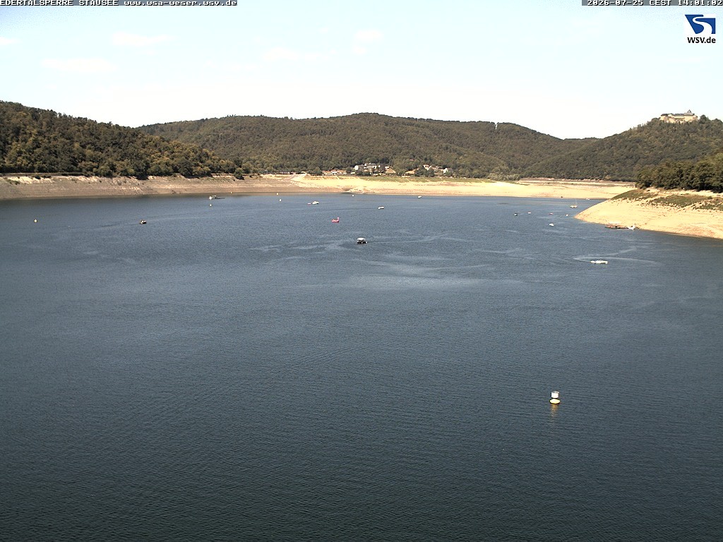 Archiv Foto Webcam Edertalsperre: Blick auf den Edersee