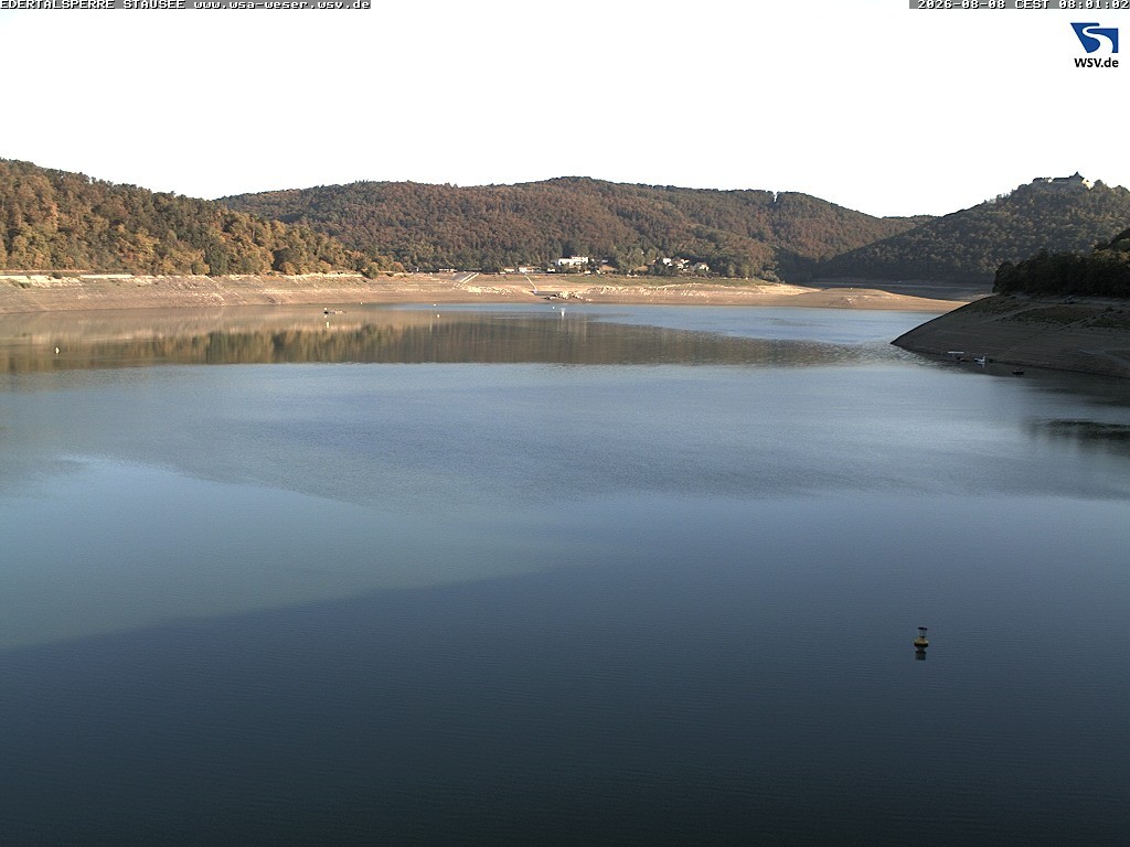 Archived image Webcam Lake Eder: View from Dam