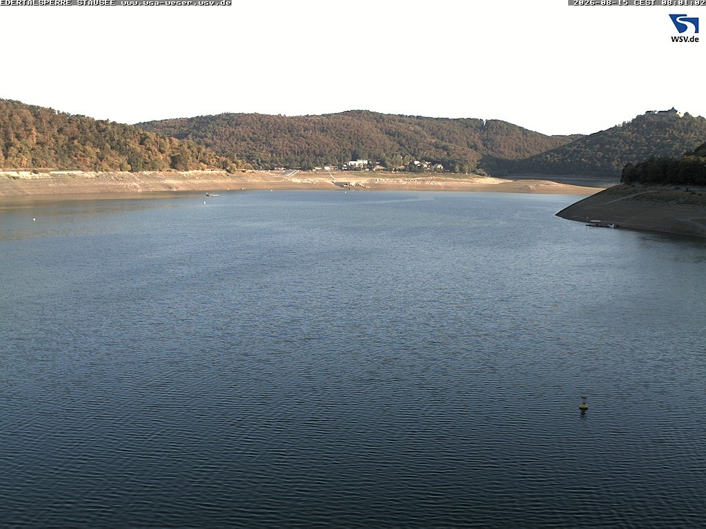 Archiv Foto Webcam Edertalsperre: Blick auf den Edersee