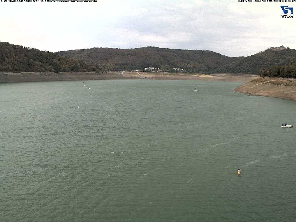 Archiv Foto Webcam Edertalsperre: Blick auf den Edersee