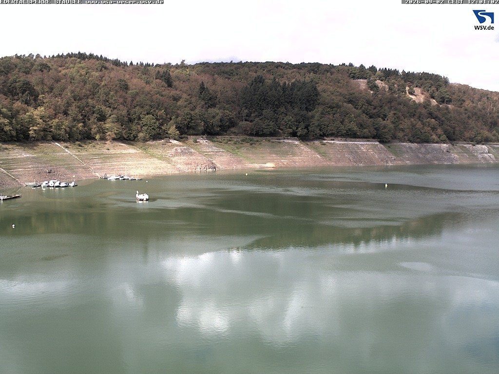 Archiv Foto Webcam Edertalsperre: Blick auf den Edersee