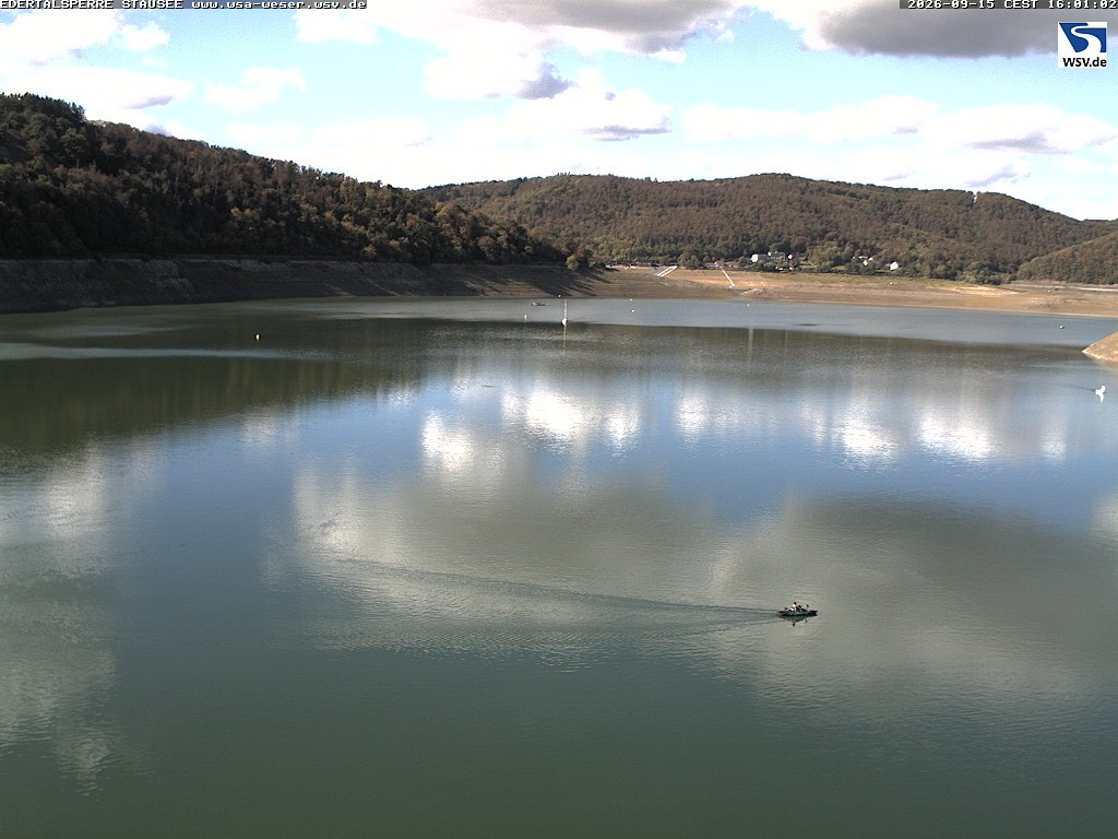 Archiv Foto Webcam Edertalsperre: Blick auf den Edersee