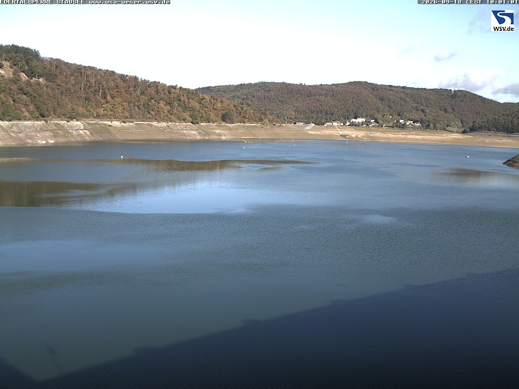 Archiv Foto Webcam Edertalsperre: Blick auf den Edersee
