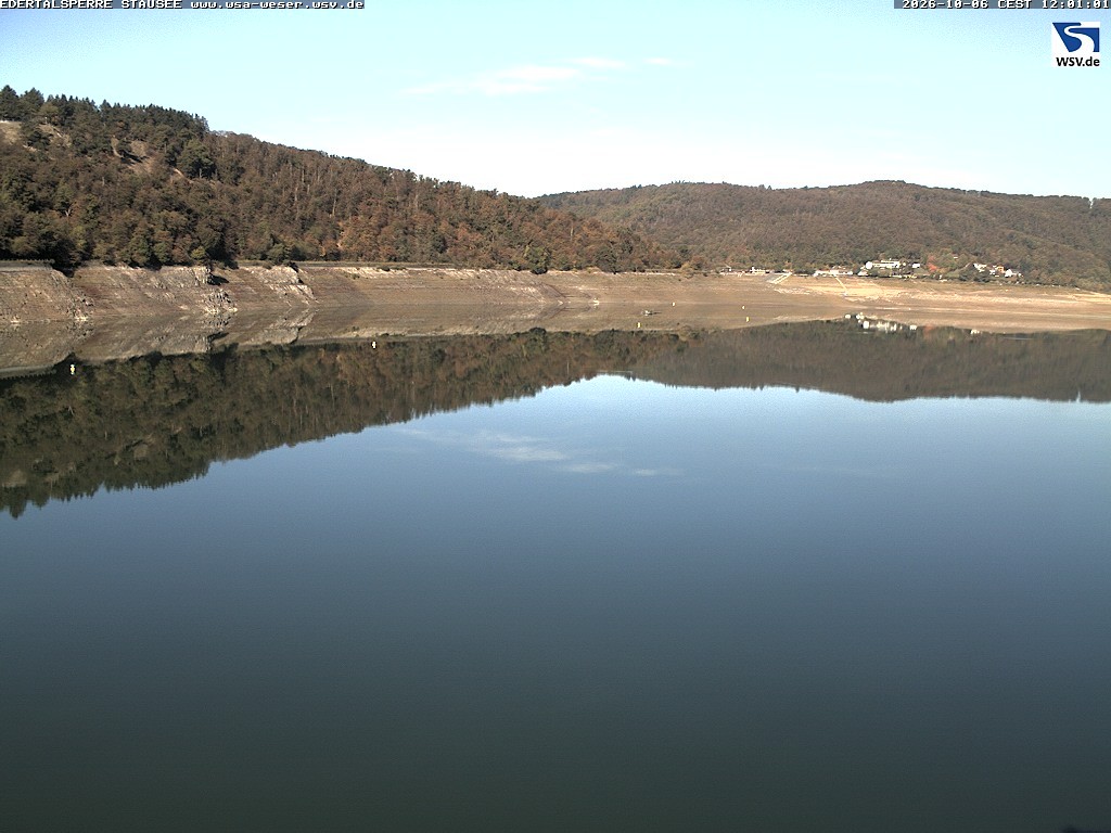 Archiv Foto Webcam Edertalsperre: Blick auf den Edersee