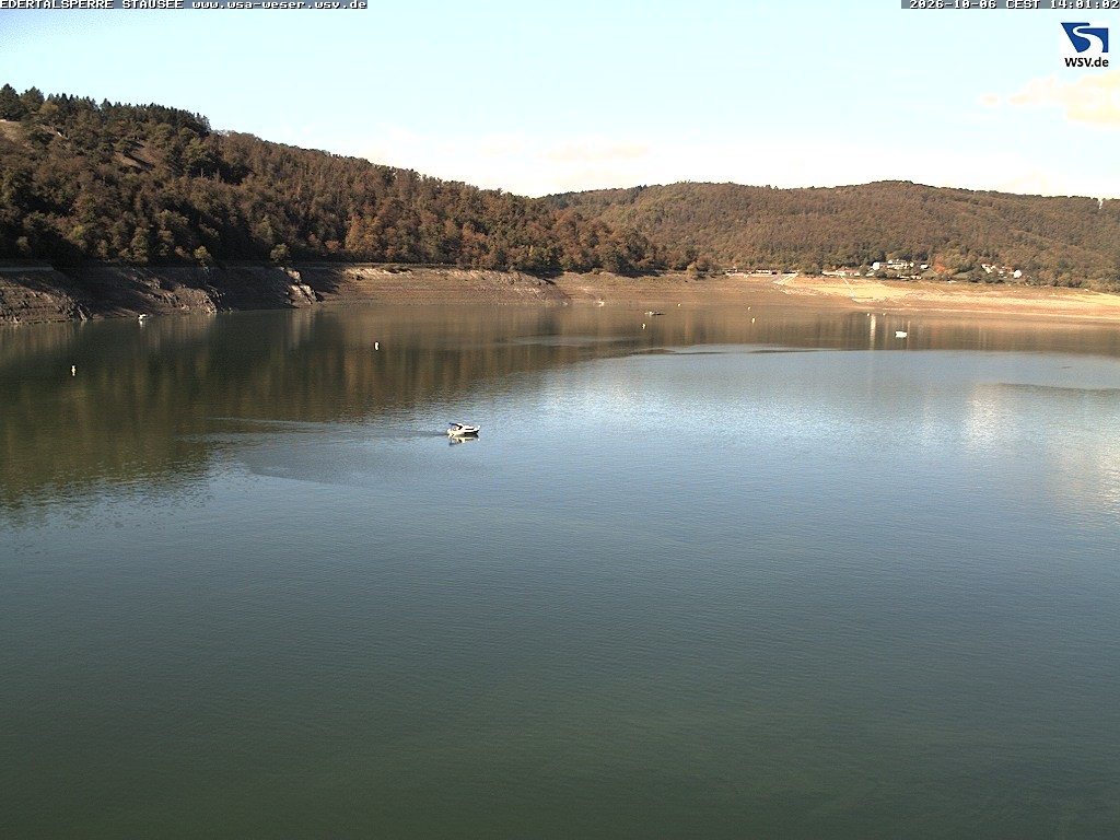 Archiv Foto Webcam Edertalsperre: Blick auf den Edersee