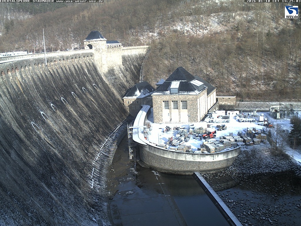 Archiv Foto Webcam Staumauer am Edersee