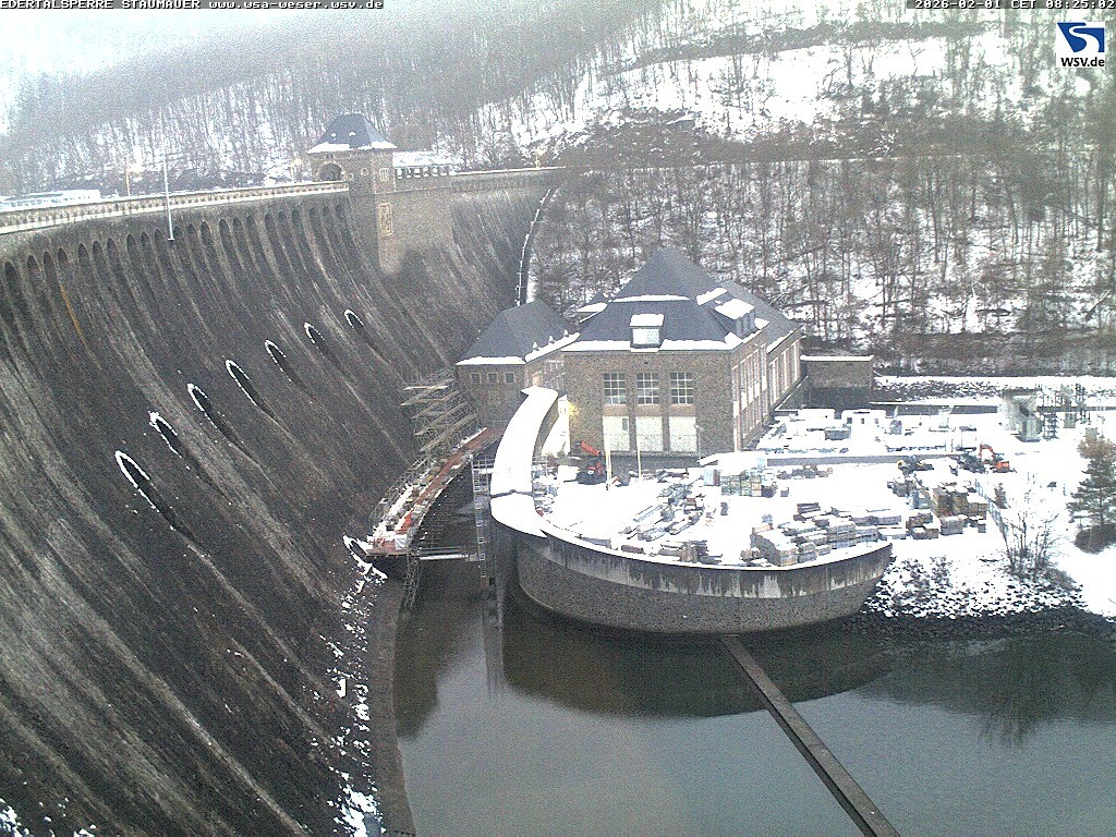 Archiv Foto Webcam Staumauer am Edersee