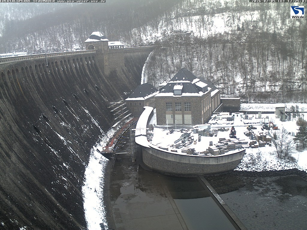 Archiv Foto Webcam Staumauer am Edersee