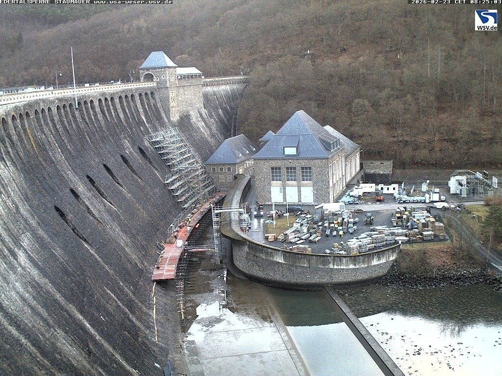 Archiv Foto Webcam Staumauer am Edersee