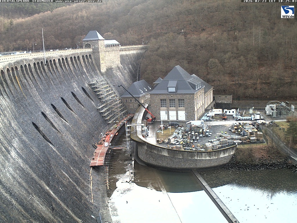Archiv Foto Webcam Staumauer am Edersee