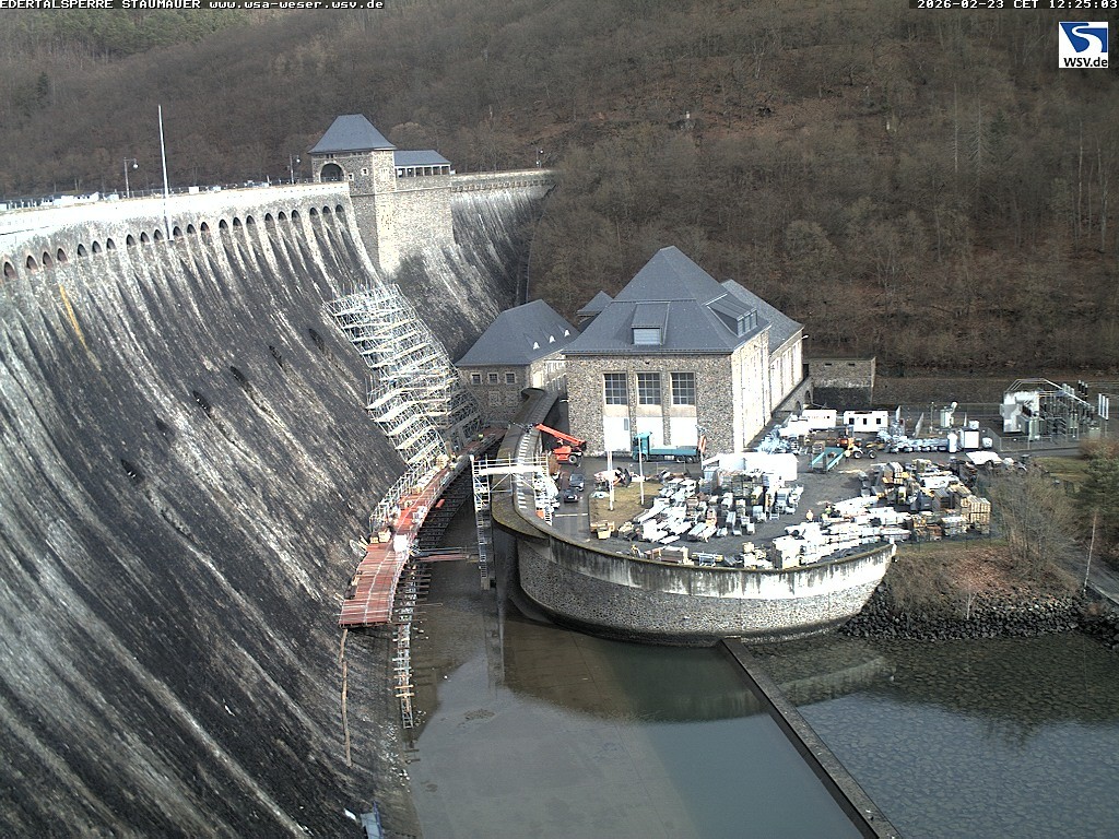 Archiv Foto Webcam Staumauer am Edersee