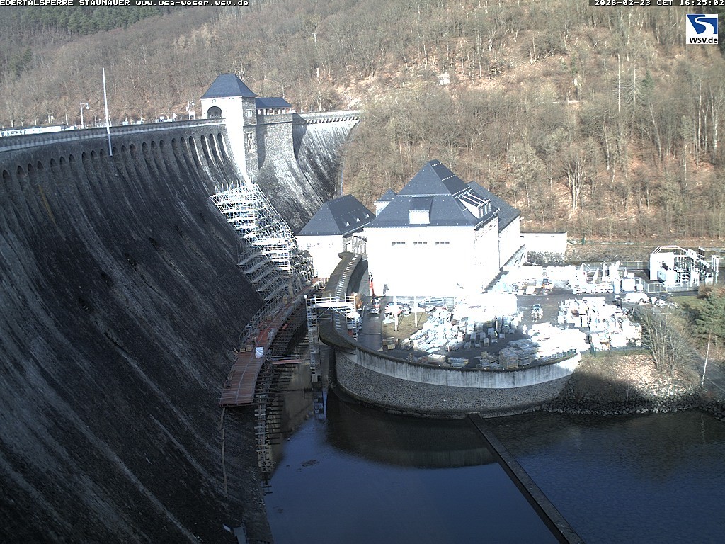 Archiv Foto Webcam Staumauer am Edersee