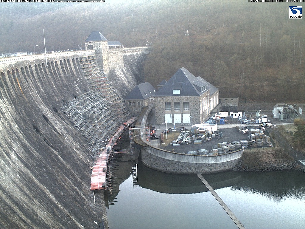 Archiv Foto Webcam Staumauer am Edersee