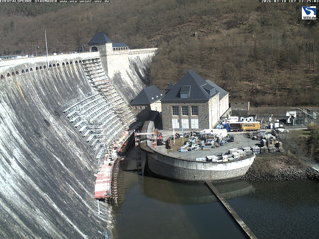 Archiv Foto Webcam Staumauer am Edersee