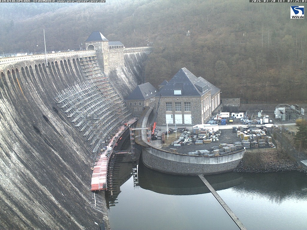 Archiv Foto Webcam Staumauer am Edersee