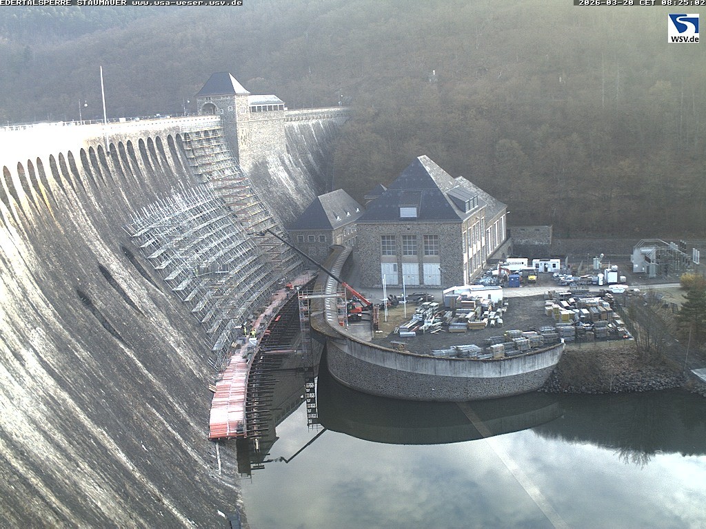 Archiv Foto Webcam Staumauer am Edersee