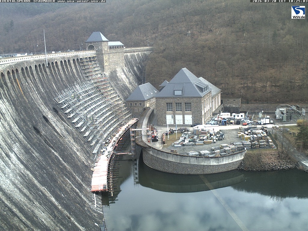 Archiv Foto Webcam Staumauer am Edersee