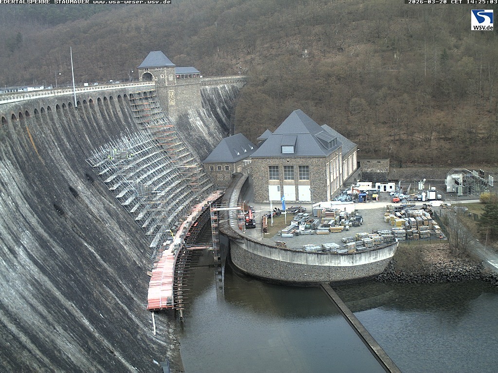 Archiv Foto Webcam Staumauer am Edersee
