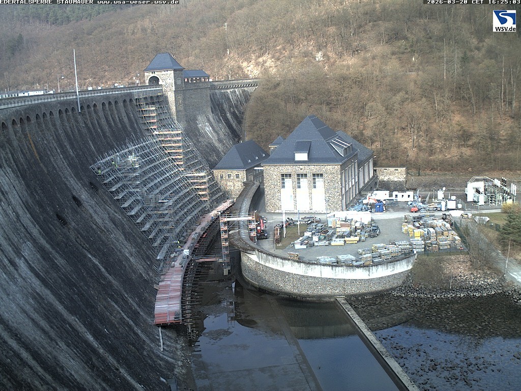 Archiv Foto Webcam Staumauer am Edersee