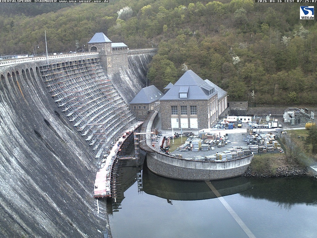Archiv Foto Webcam Staumauer am Edersee