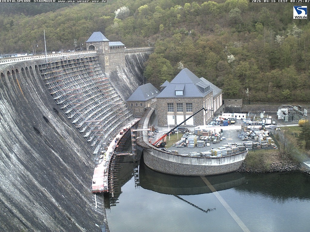 Archiv Foto Webcam Staumauer am Edersee