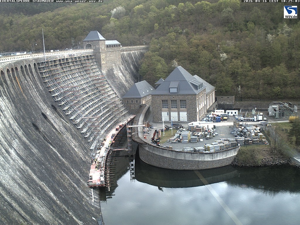 Archiv Foto Webcam Staumauer am Edersee