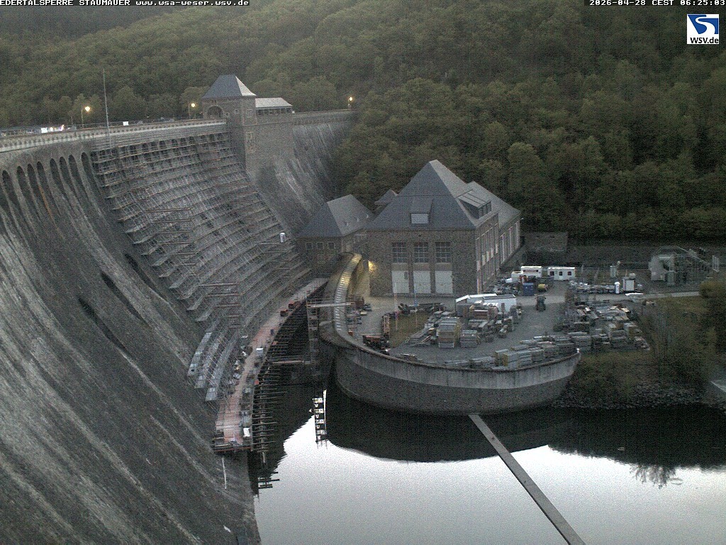 Archiv Foto Webcam Staumauer am Edersee