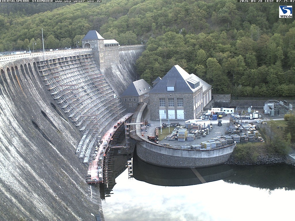 Archiv Foto Webcam Staumauer am Edersee