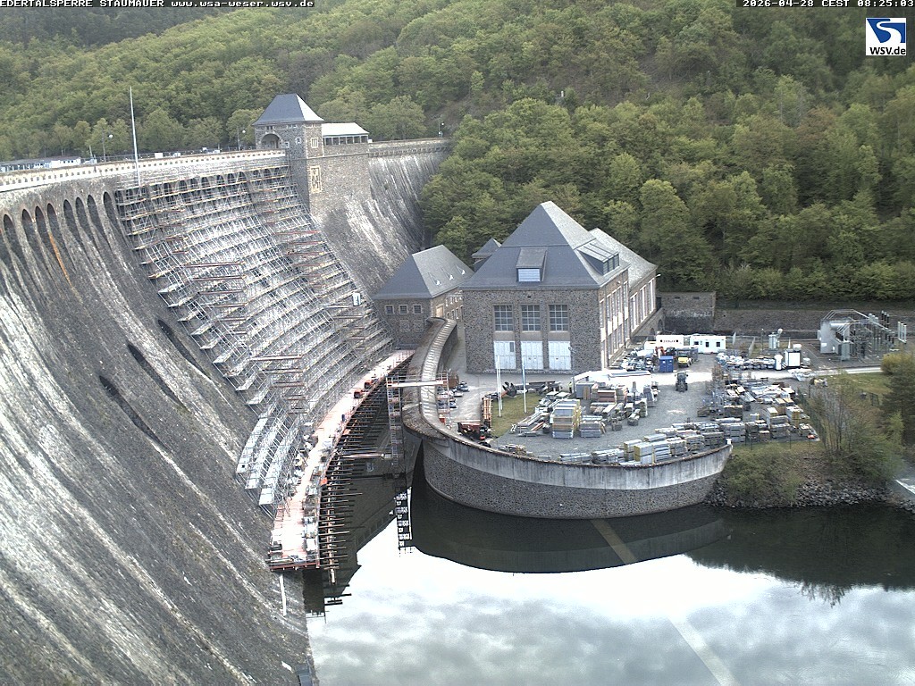 Archiv Foto Webcam Staumauer am Edersee