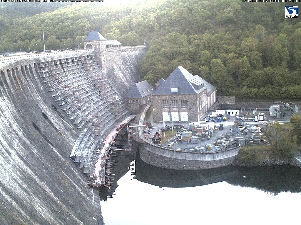Archiv Foto Webcam Staumauer am Edersee