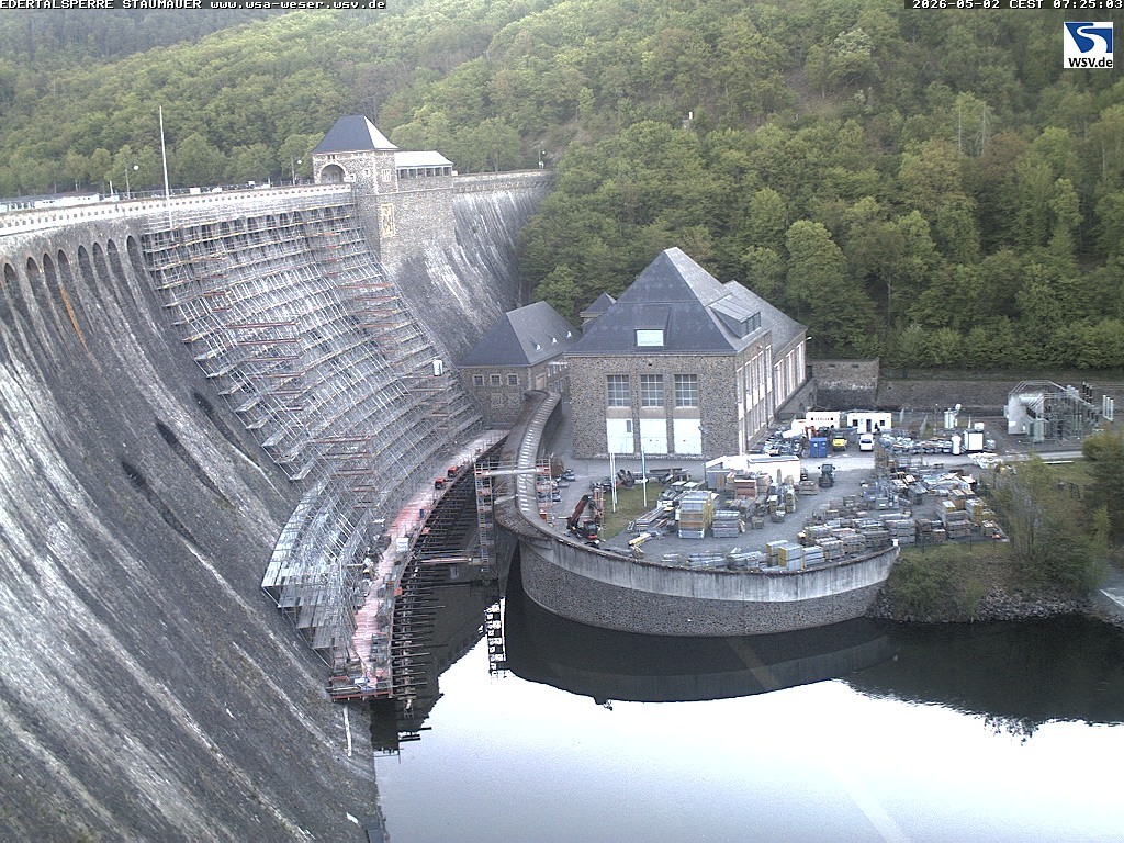 Archiv Foto Webcam Staumauer am Edersee