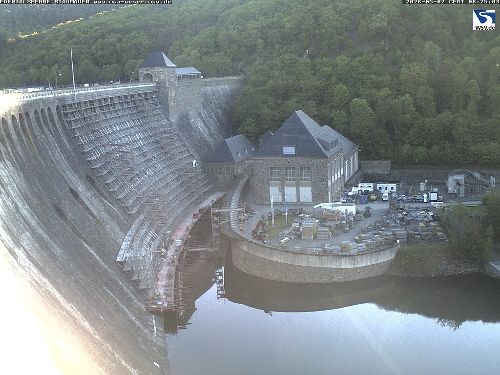 Archiv Foto Webcam Staumauer am Edersee