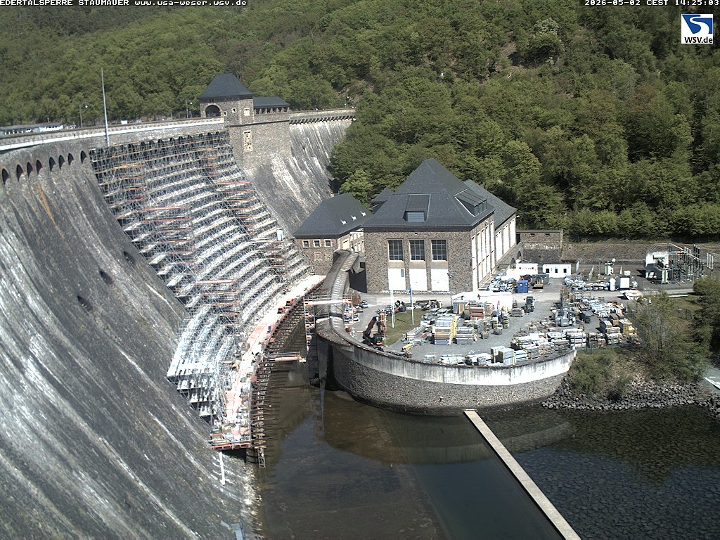 Archiv Foto Webcam Staumauer am Edersee