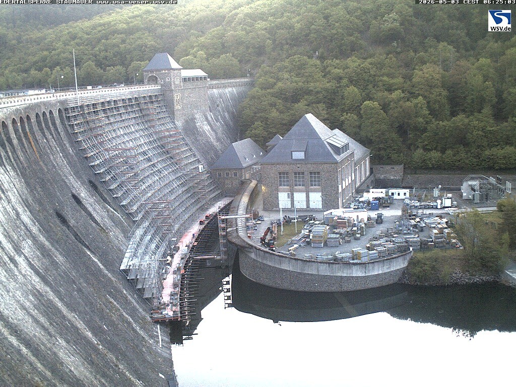 Archiv Foto Webcam Staumauer am Edersee