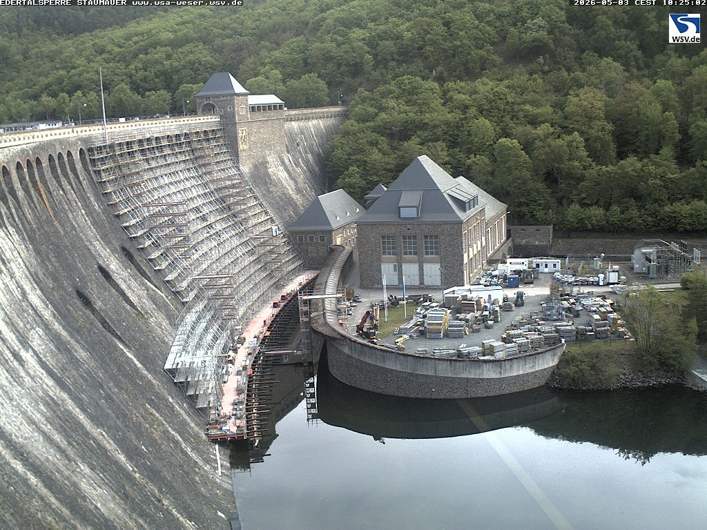 Archiv Foto Webcam Staumauer am Edersee