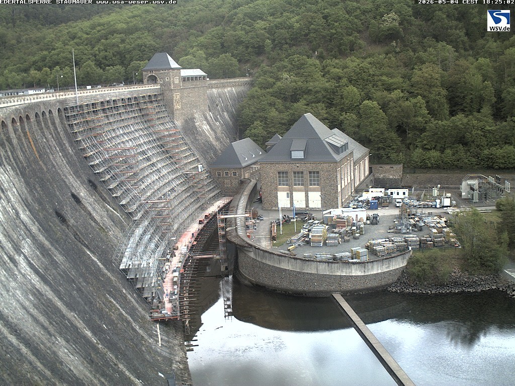 Archiv Foto Webcam Staumauer am Edersee