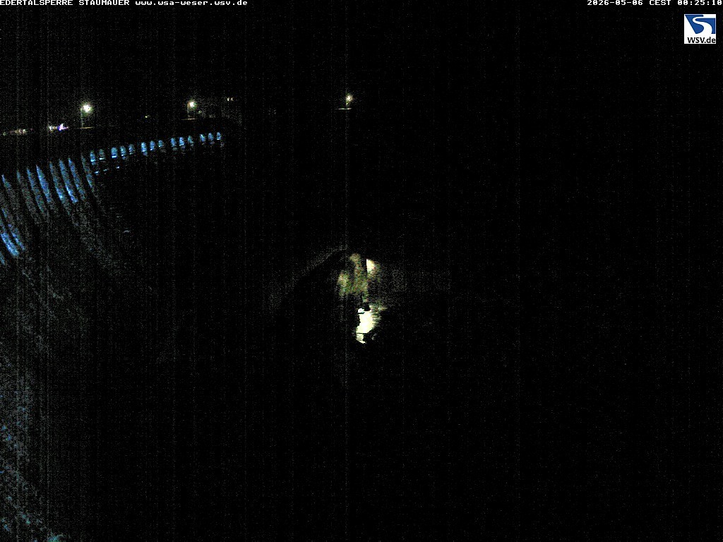 Archived image Webcam Lake Eder: View Dam
