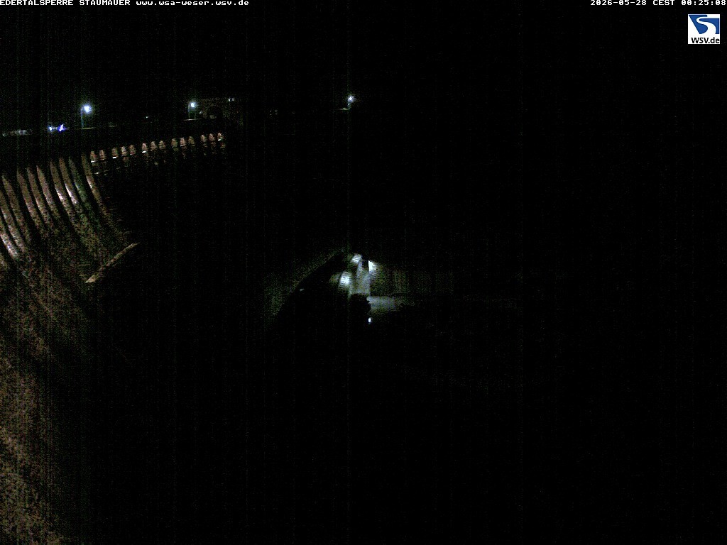 Archived image Webcam Lake Eder: View Dam