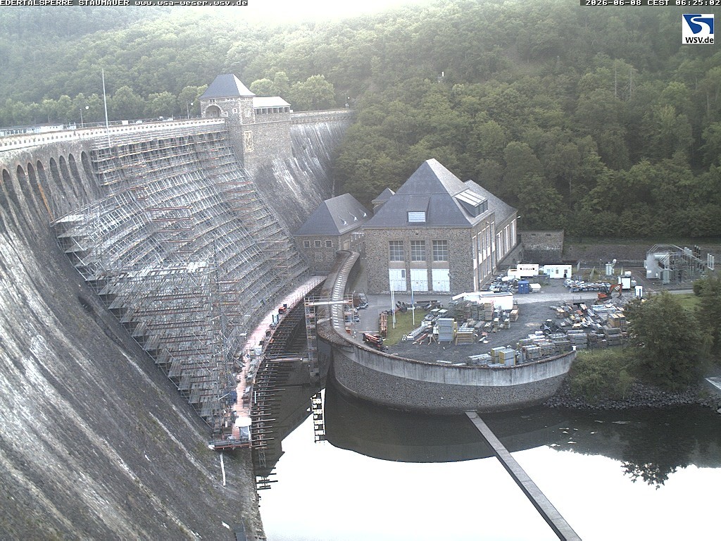 Archiv Foto Webcam Staumauer am Edersee